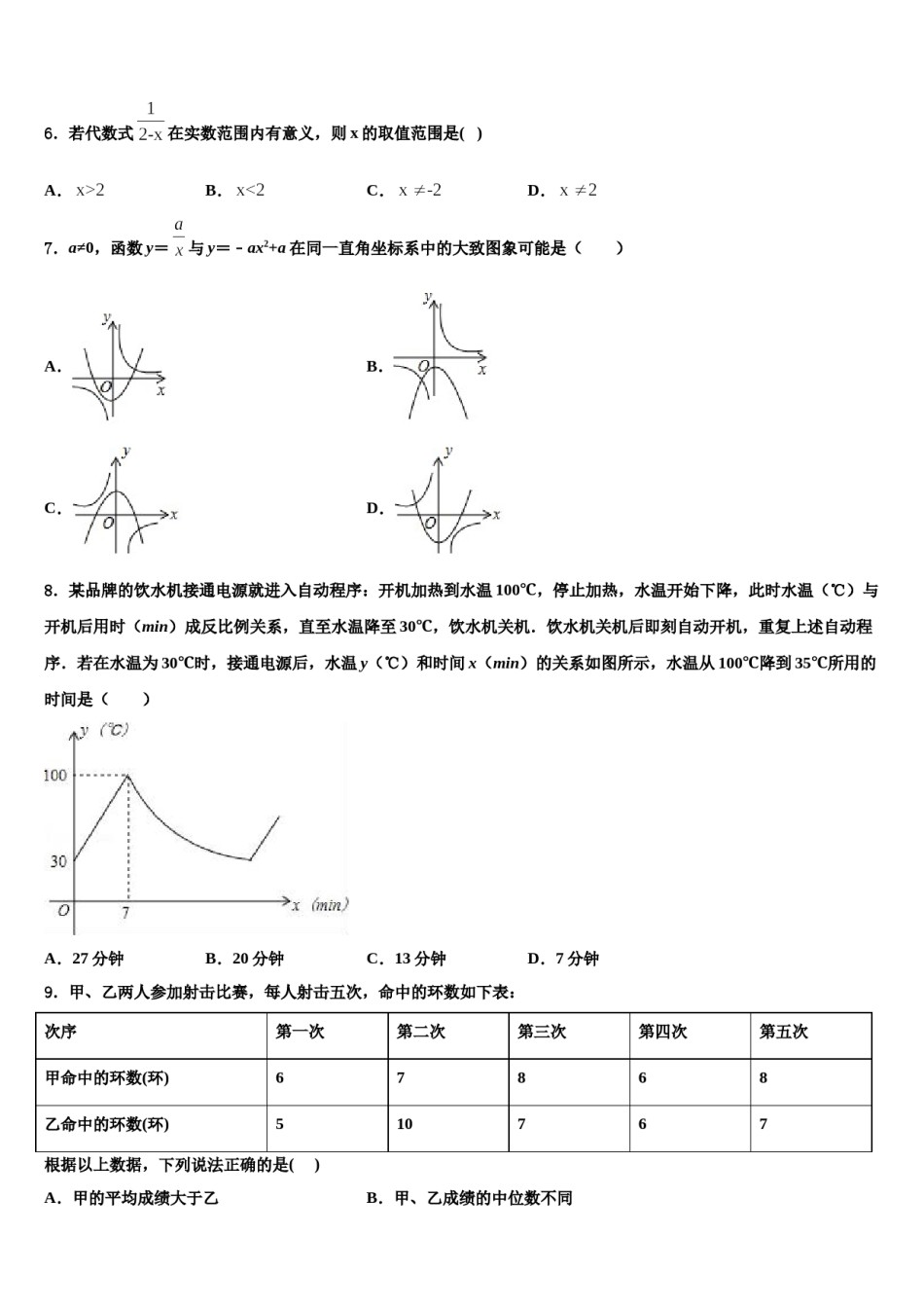 山东省诸城市桃林镇桃林2023-2024学年中考试题猜想数学试卷含解析.doc_第2页