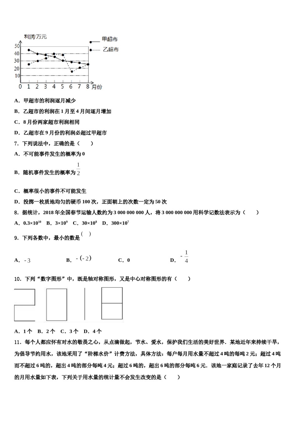 山东省郓城第一中学2023-2024学年中考数学模拟精编试卷含解析.doc_第2页