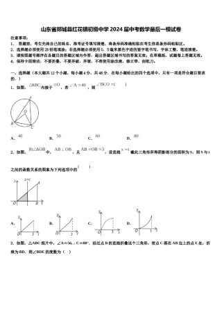 山东省郯城县红花镇初级中学2024届中考数学最后一模试卷含解析.doc