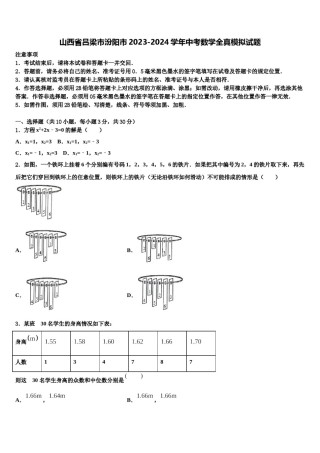 山西省吕梁市汾阳市2023-2024学年中考数学全真模拟试题含解析.doc