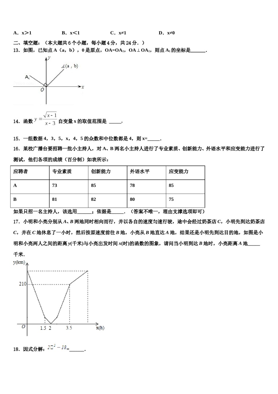山西省永济市重点达标名校2023-2024学年中考数学最后冲刺浓缩精华卷含解析.doc_第3页