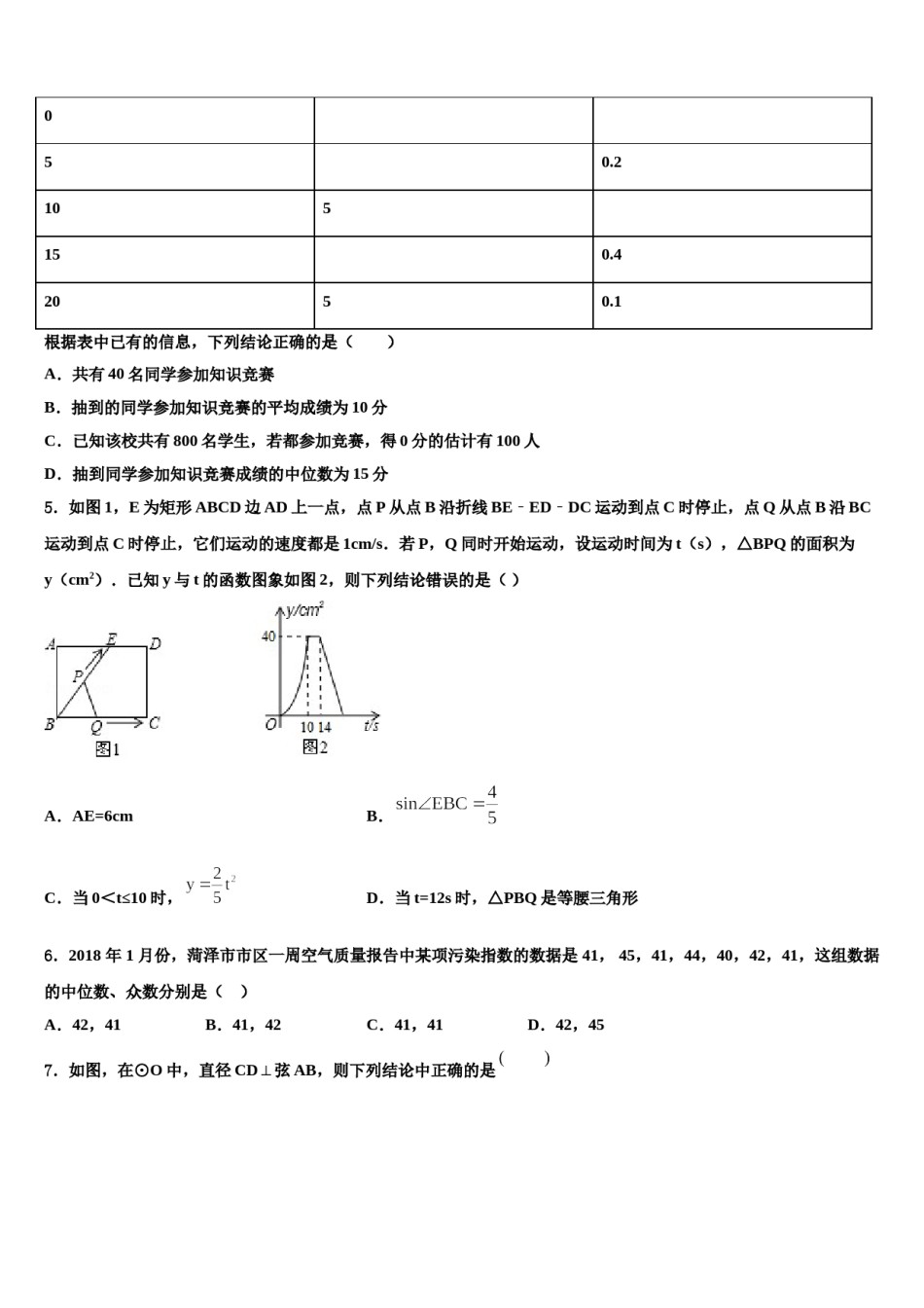 山西省稷山县达标名校2024年中考数学模试卷含解析.doc_第2页