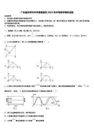 广东省东莞市中学堂星晨校2024年中考数学模拟试题含解析.doc