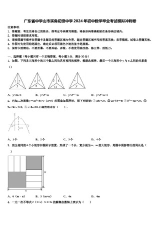 广东省中学山市溪角初级中学2024年初中数学毕业考试模拟冲刺卷含解析.doc