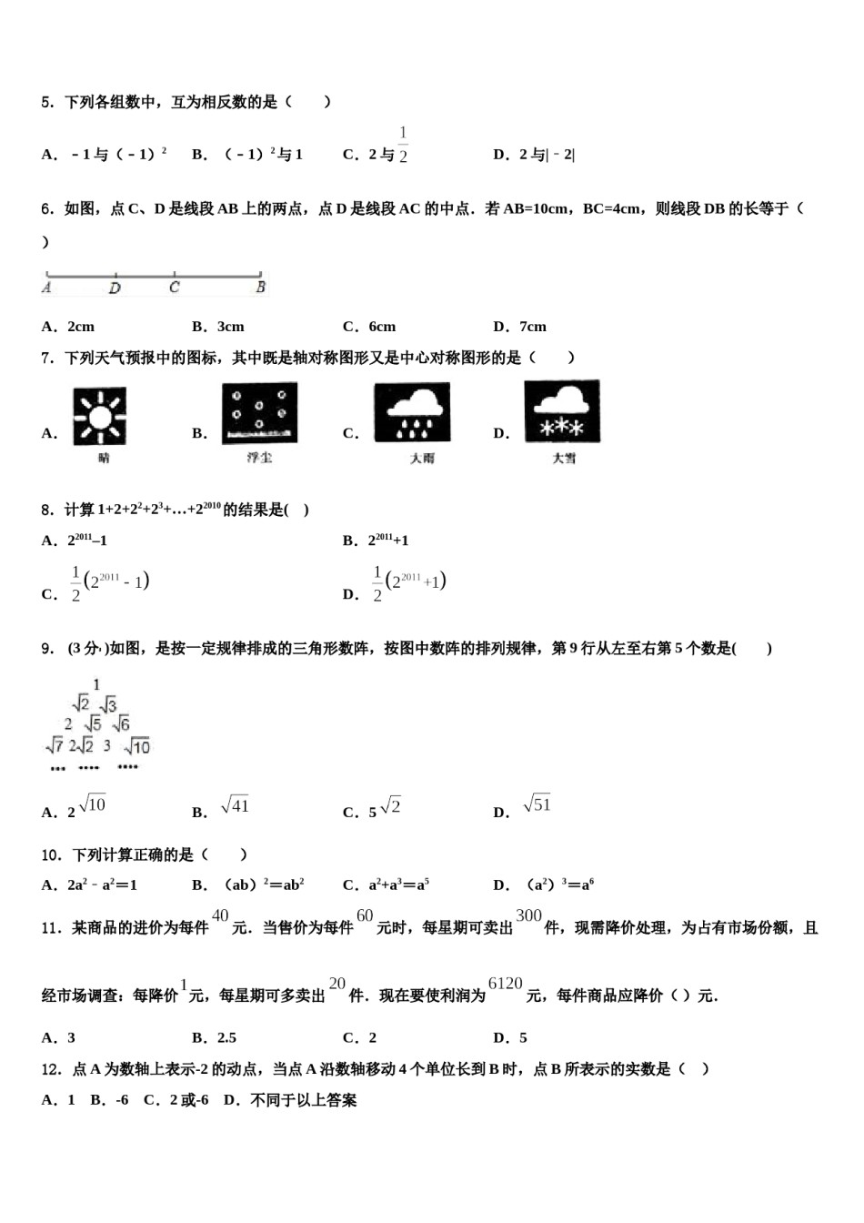 广东省佛山市超盈实验中学2024年中考一模数学试题含解析.doc_第2页