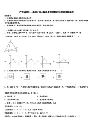 广东省吴川一中学2024届中考数学最后冲刺浓缩精华卷含解析.doc