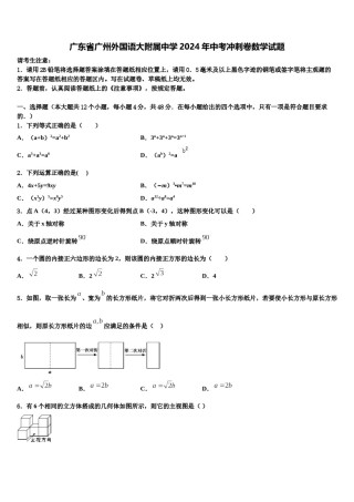 广东省广州外国语大附属中学2024年中考冲刺卷数学试题含解析.doc