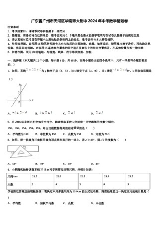 广东省广州市天河区华南师大附中2024年中考数学猜题卷含解析.doc