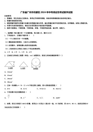 广东省广州市花都区2024年中考适应性考试数学试题含解析.doc