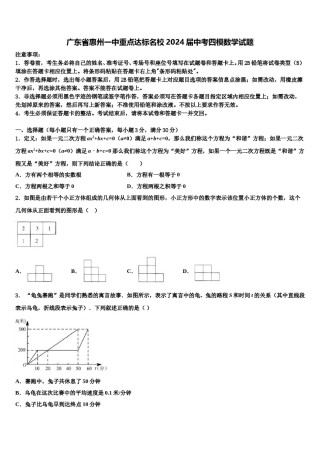 广东省惠州一中重点达标名校2024届中考四模数学试题含解析.doc