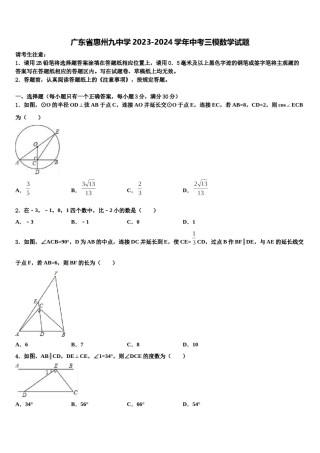广东省惠州九中学2023-2024学年中考三模数学试题含解析.doc