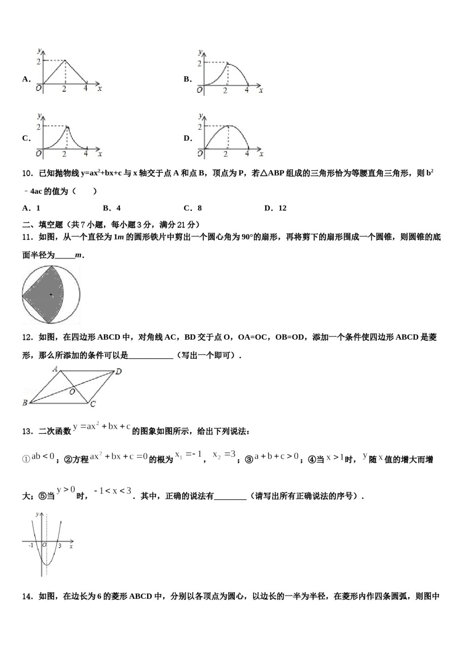 广东省惠州市第一中学2024届十校联考最后数学试题含解析.doc_第3页