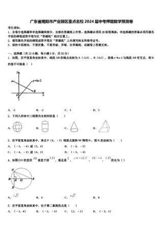 广东省揭阳市产业园区重点名校2024届中考押题数学预测卷含解析.doc