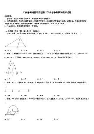广东省梅州五华县联考2024年中考数学模拟试题含解析.doc