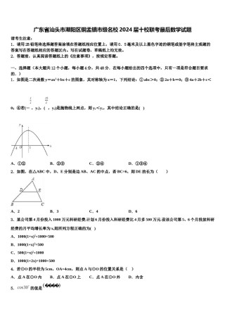 广东省汕头市潮阳区铜盂镇市级名校2024届十校联考最后数学试题含解析.doc