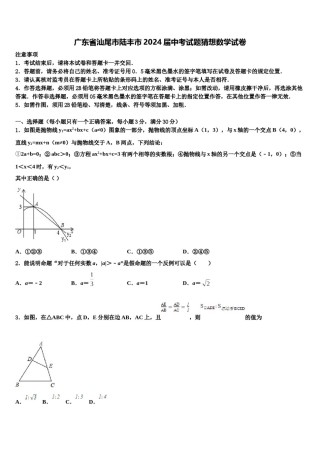 广东省汕尾市陆丰市2024届中考试题猜想数学试卷含解析.doc