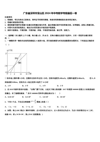 广东省深圳市宝山区2024年中考数学考前最后一卷含解析.doc