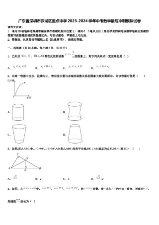 广东省深圳市罗湖区重点中学2023-2024学年中考数学最后冲刺模拟试卷含解析.doc