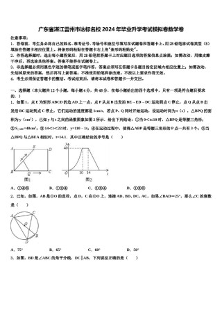 广东省湛江雷州市达标名校2024年毕业升学考试模拟卷数学卷含解析.doc