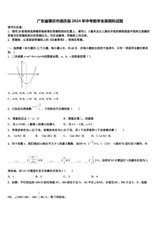广东省肇庆市德庆县2024年中考数学全真模拟试题含解析.doc