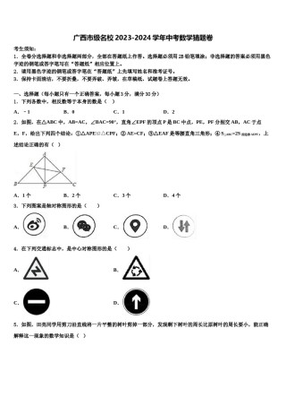 广西市级名校2023-2024学年中考数学猜题卷含解析.doc