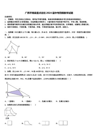 广西平南县重点名校2024届中考四模数学试题含解析.doc