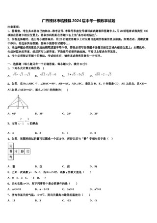 广西桂林市临桂县2024届中考一模数学试题含解析.doc