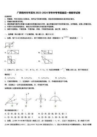 广西梧州市岑溪市2023-2024学年中考考前最后一卷数学试卷含解析.doc