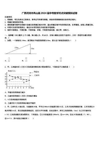 广西河池市凤山县2024届中考数学对点突破模拟试卷含解析.doc