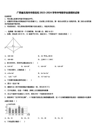 广西省北海市市级名校2023-2024学年中考数学全真模拟试卷含解析.doc