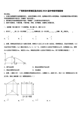 广西贵港市覃塘区重点名校2024届中考数学猜题卷含解析.doc