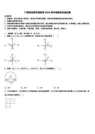 广西贺州昭平县联考2024年中考数学仿真试卷含解析.doc