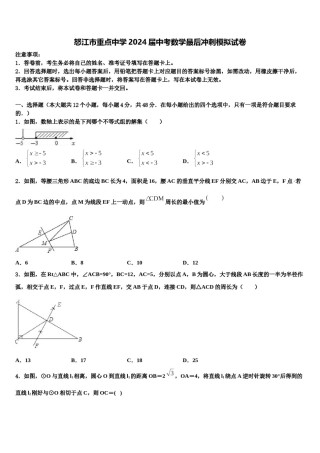 怒江市重点中学2024届中考数学最后冲刺模拟试卷含解析.doc