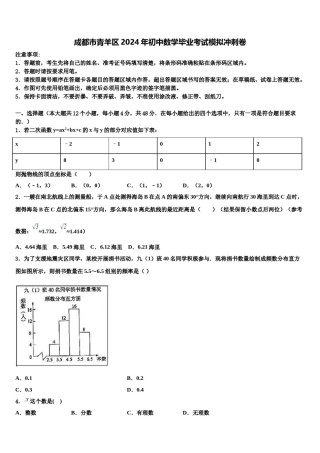 成都市青羊区2024年初中数学毕业考试模拟冲刺卷含解析.doc
