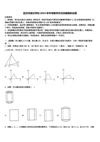 武汉市部分学校2024年中考数学对点突破模拟试卷含解析.doc
