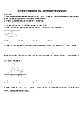 江苏省宜兴市实验中学2024年中考适应性考试数学试题含解析.doc