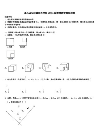 江苏省宝应县重点中学2024年中考联考数学试题含解析.doc