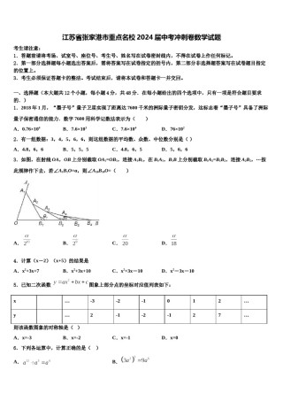 江苏省张家港市重点名校2024届中考冲刺卷数学试题含解析.doc