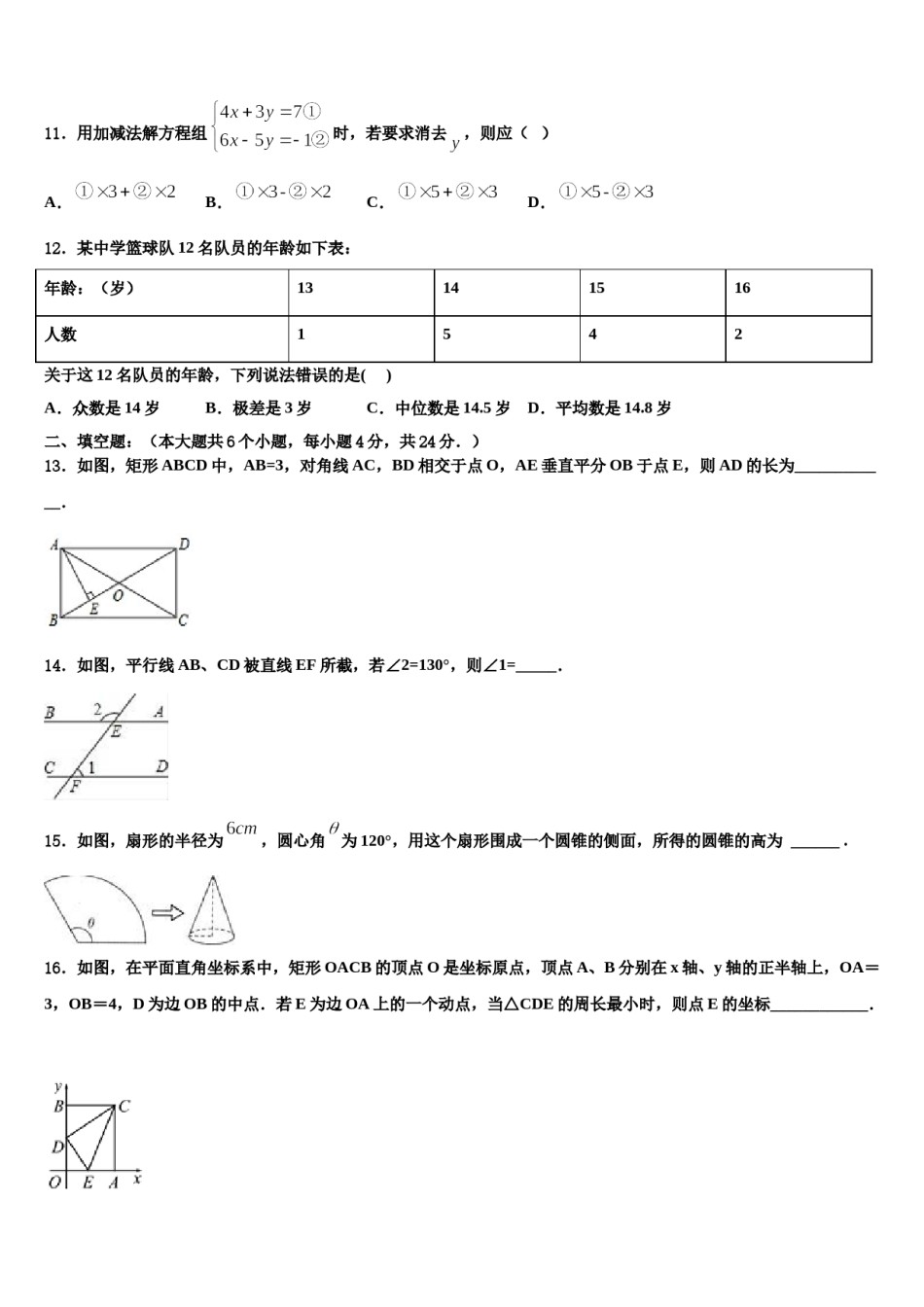 江苏省徐州市新沂市2024届中考适应性考试数学试题含解析.doc_第3页