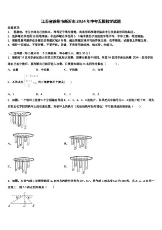 江苏省徐州市新沂市2024年中考五模数学试题含解析.doc