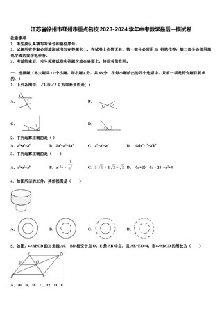 江苏省徐州市邳州市重点名校2023-2024学年中考数学最后一模试卷含解析.doc