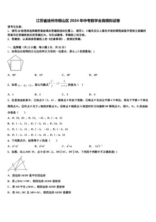 江苏省徐州市铜山区2024年中考数学全真模拟试卷含解析.doc