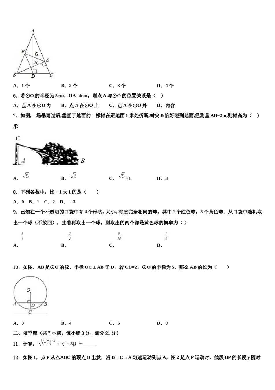 江苏省扬州市江都区等六校2023-2024学年中考数学全真模拟试题含解析.doc_第2页
