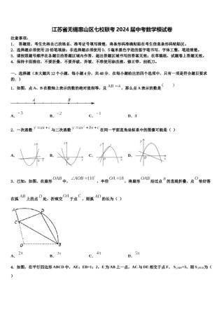 江苏省无锡惠山区七校联考2024届中考数学模试卷含解析.doc