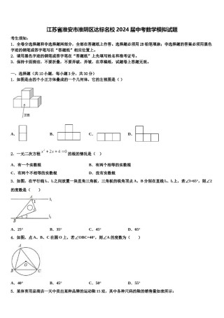 江苏省淮安市淮阴区达标名校2024届中考数学模拟试题含解析.doc