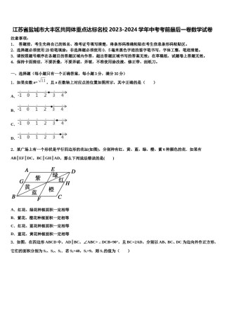 江苏省盐城市大丰区共同体重点达标名校2023-2024学年中考考前最后一卷数学试卷含解析.doc