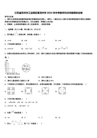 江苏省苏州市工业园区星湾中学2024年中考数学对点突破模拟试卷含解析.doc