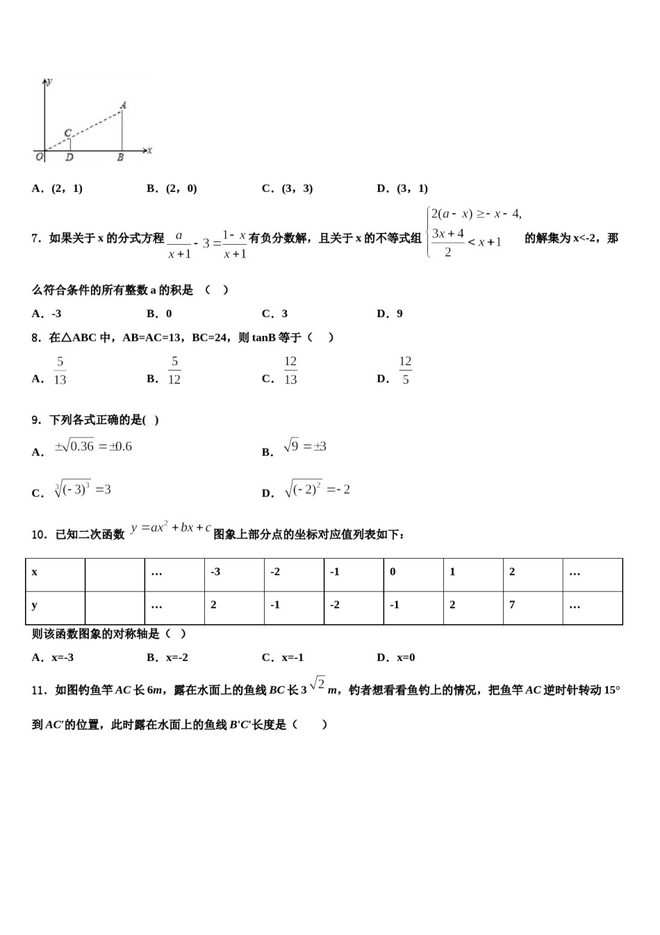 江苏省苏州市高新区实验初级中学2023-2024学年中考数学模试卷含解析.doc_第2页