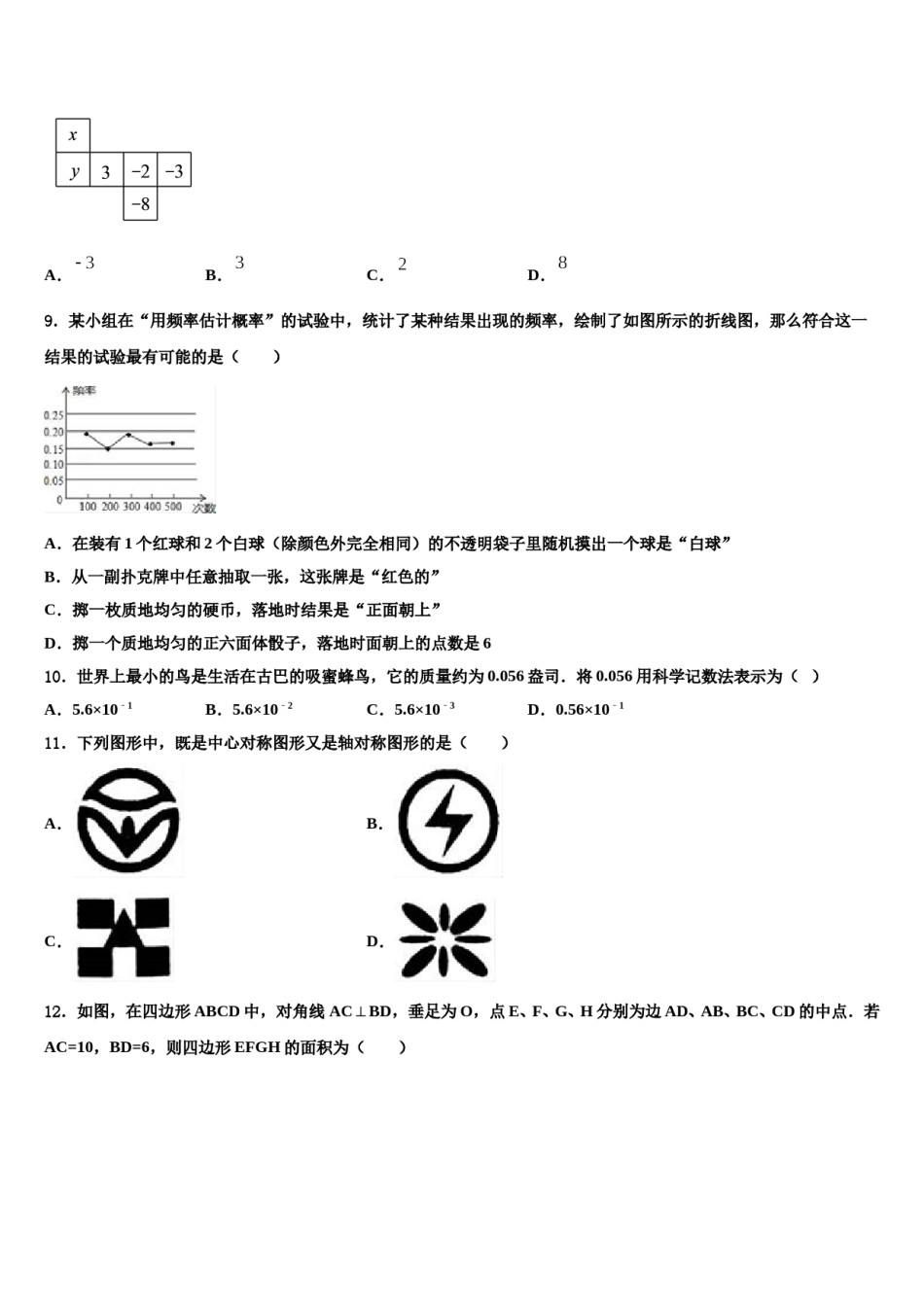 江西南昌市心远中学度2024年中考数学押题试卷含解析.doc_第3页
