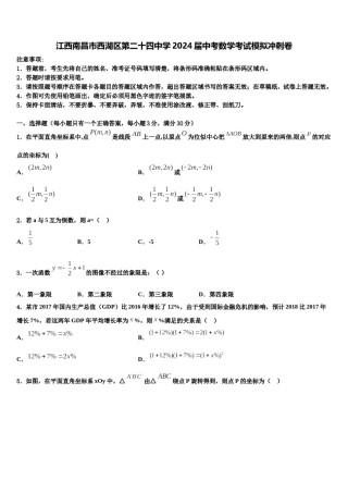 江西南昌市西湖区第二十四中学2024届中考数学考试模拟冲刺卷含解析.doc